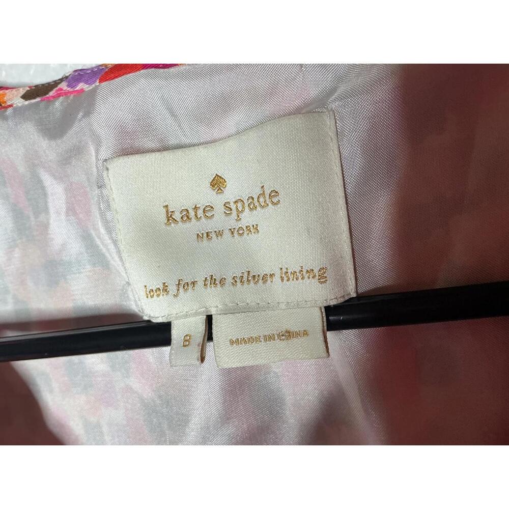 < Kate Spade Silk Abstract Print Aubrey Wrap Dress > - Picture 2 of 4